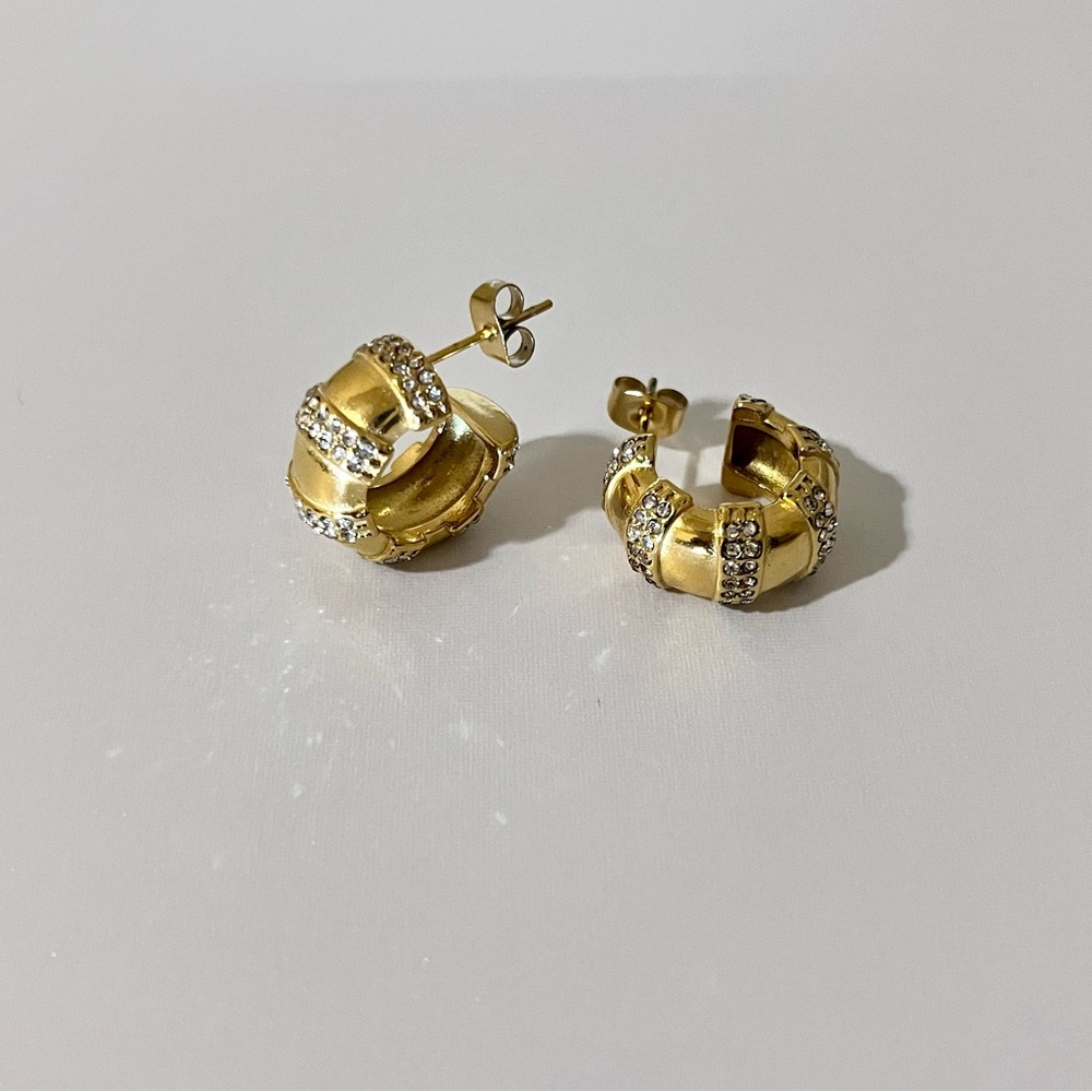 Blinging Lil Bamboo Earring - Picture 1 of 3